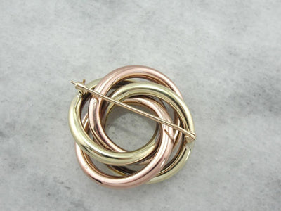 Two Tone Lover's Knot, Vintage Brooch