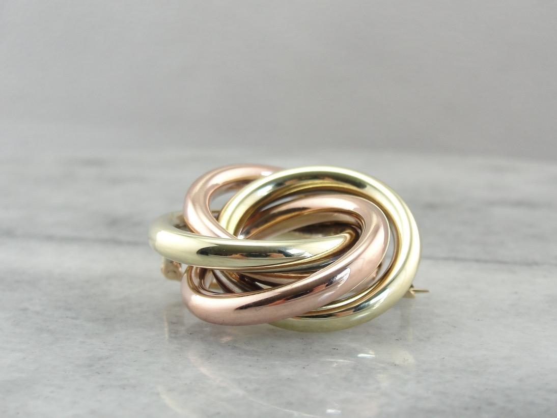 Two Tone Lover's Knot, Vintage Brooch