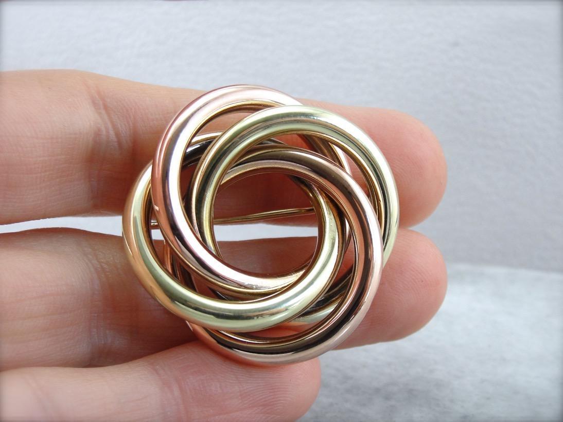 Two Tone Lover's Knot, Vintage Brooch
