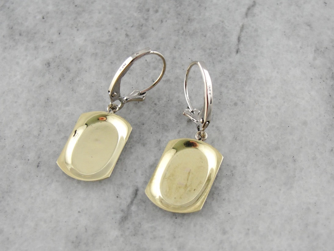 Mixed Metal Vintage Cufflink Earrings