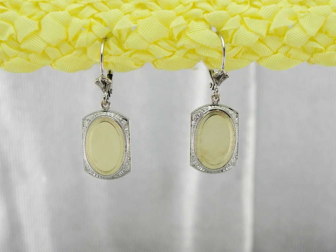 Mixed Metal Vintage Cufflink Earrings