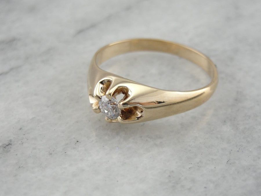 Antique Diamond Engagement Ring in Belcher Setting