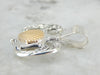 Unusual Sterling Silver and Gold Scallop Shell Pendant