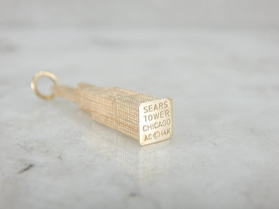 Memento of Chicago, Vintage Sears Tower Charm or Pendant