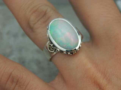 Exceptional Ethiopian Opal and Sterling Silver Ring