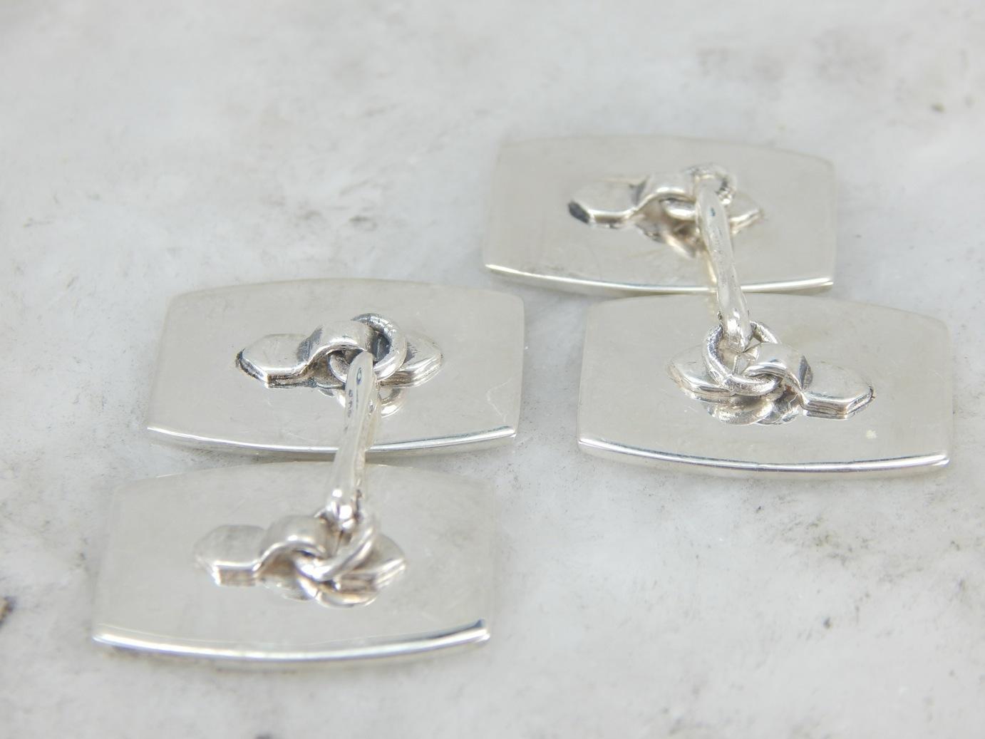 Vintage Sterling Silver Cufflinks, with "MCM" Monogram