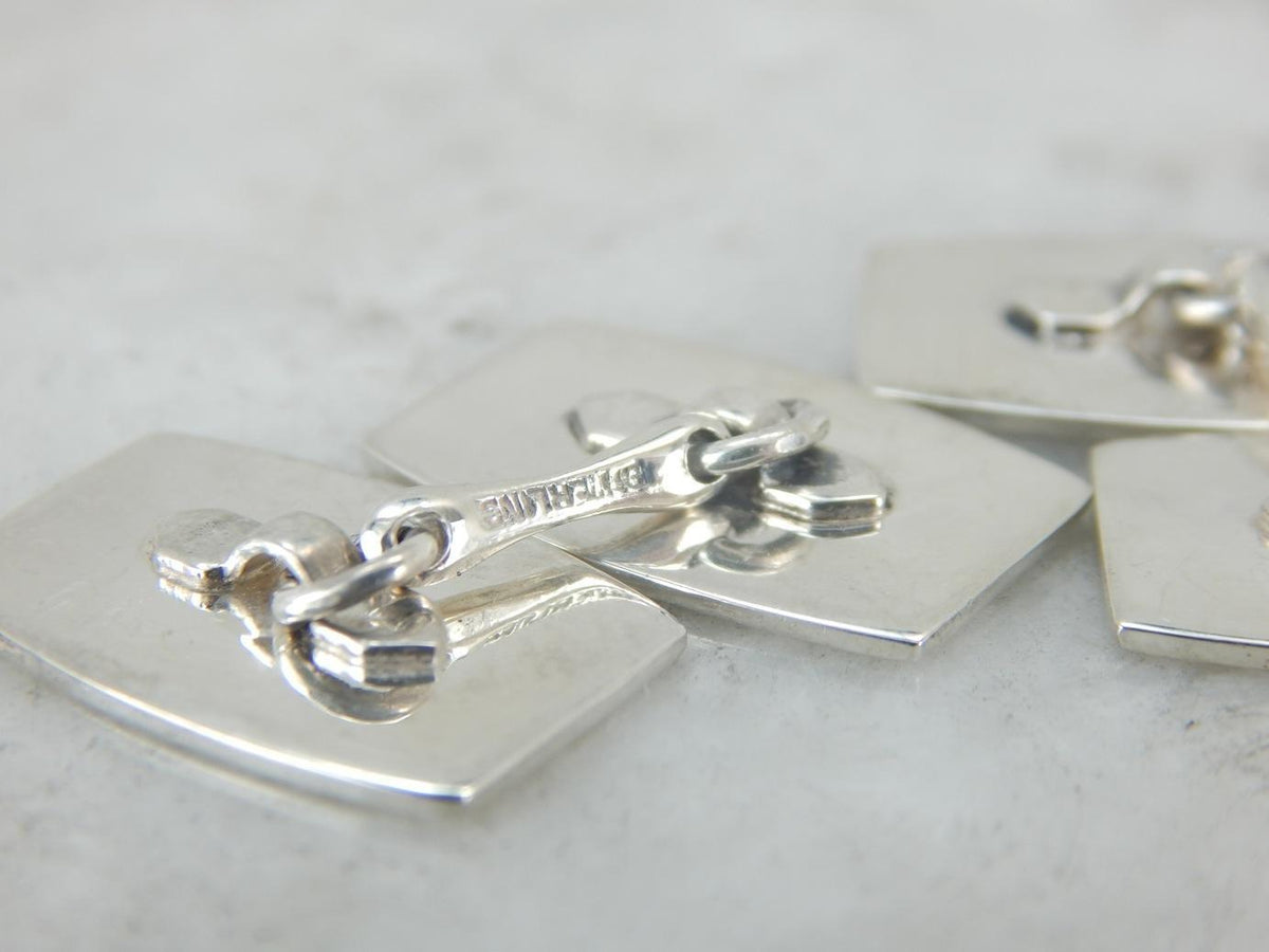 Vintage Sterling Silver Cufflinks, with "MCM" Monogram