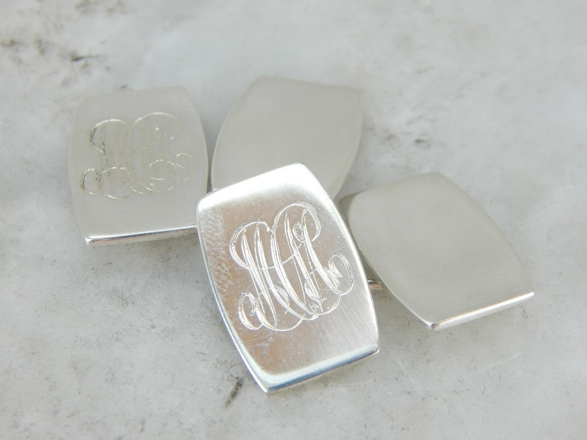 Vintage Sterling Silver Cufflinks, with "MCM" Monogram