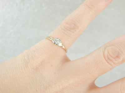 Classic Diamond Solitaire in Vintage Mounting with Illusion Head