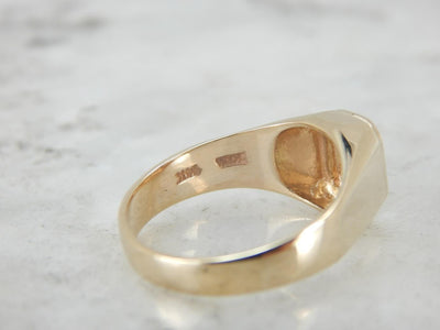 Unisex Signet Ring in Polished Yellow Gold