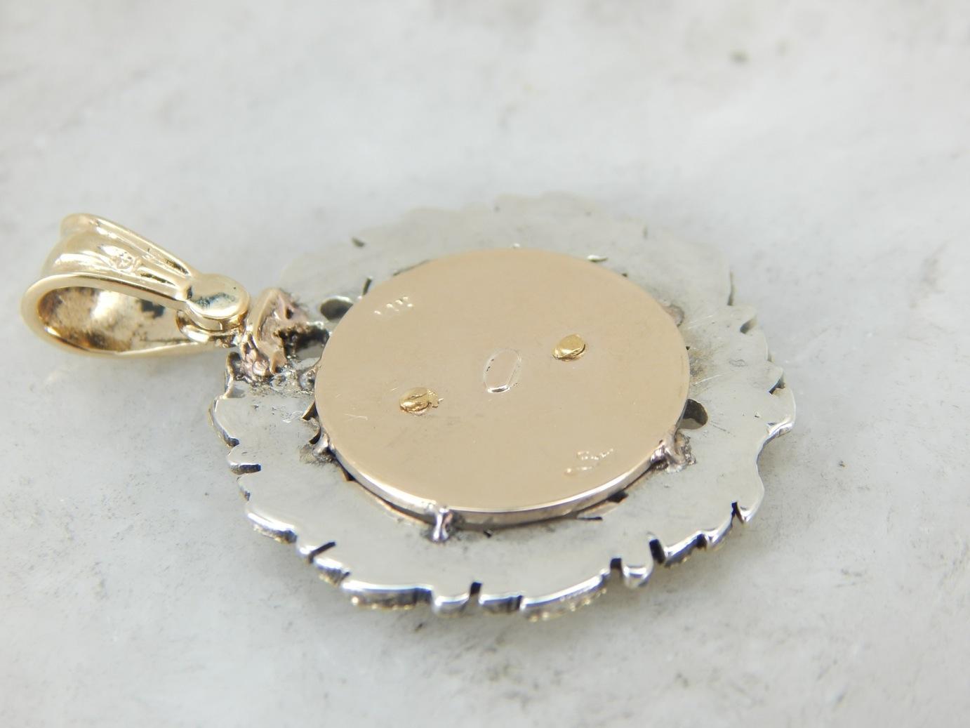 One of a Kind Shriners Pendant with Elegant Laurel Frame