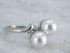 Bridal Pearl Bypass Ring with Sparkling Diamond Accents