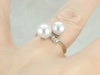 Bridal Pearl Bypass Ring with Sparkling Diamond Accents