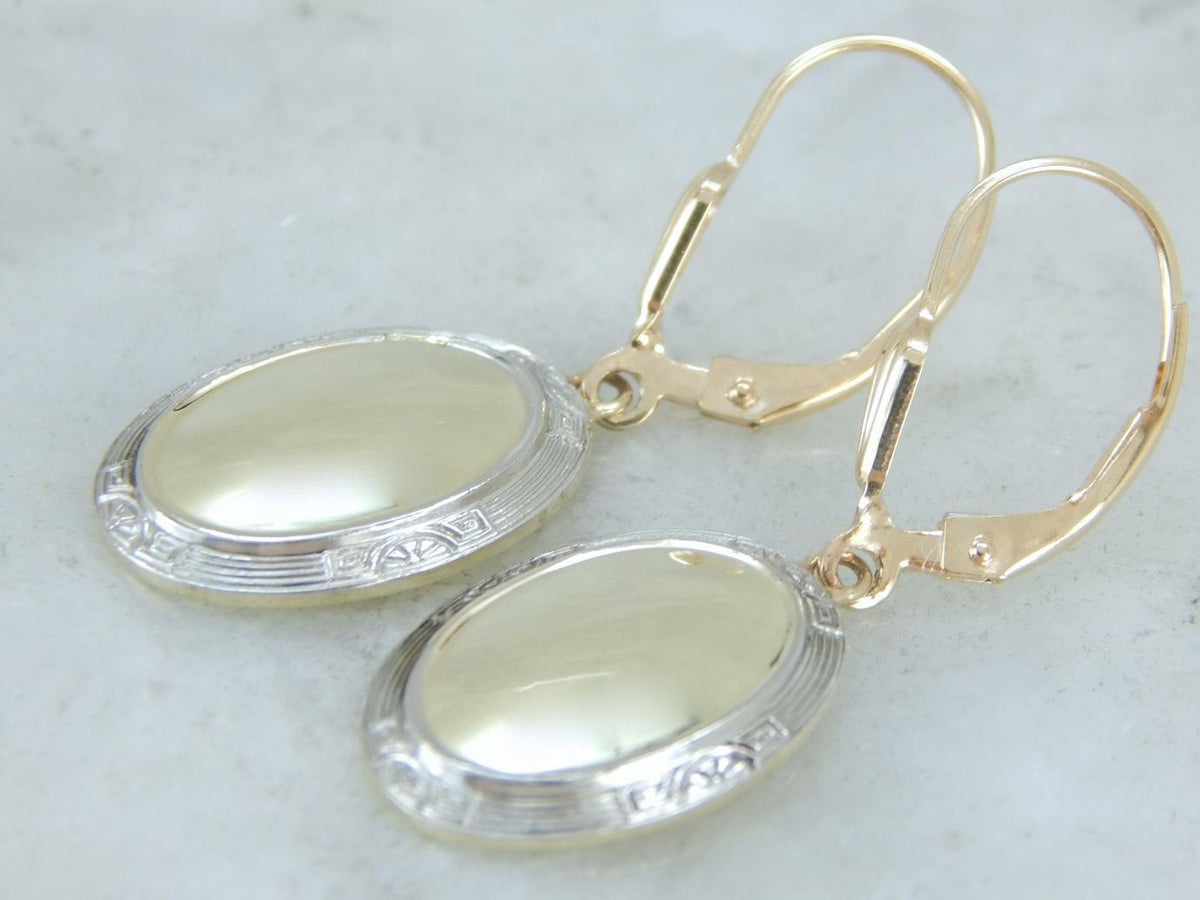 Retrofitted Antique Cufflink Earrings with Room for Monogram