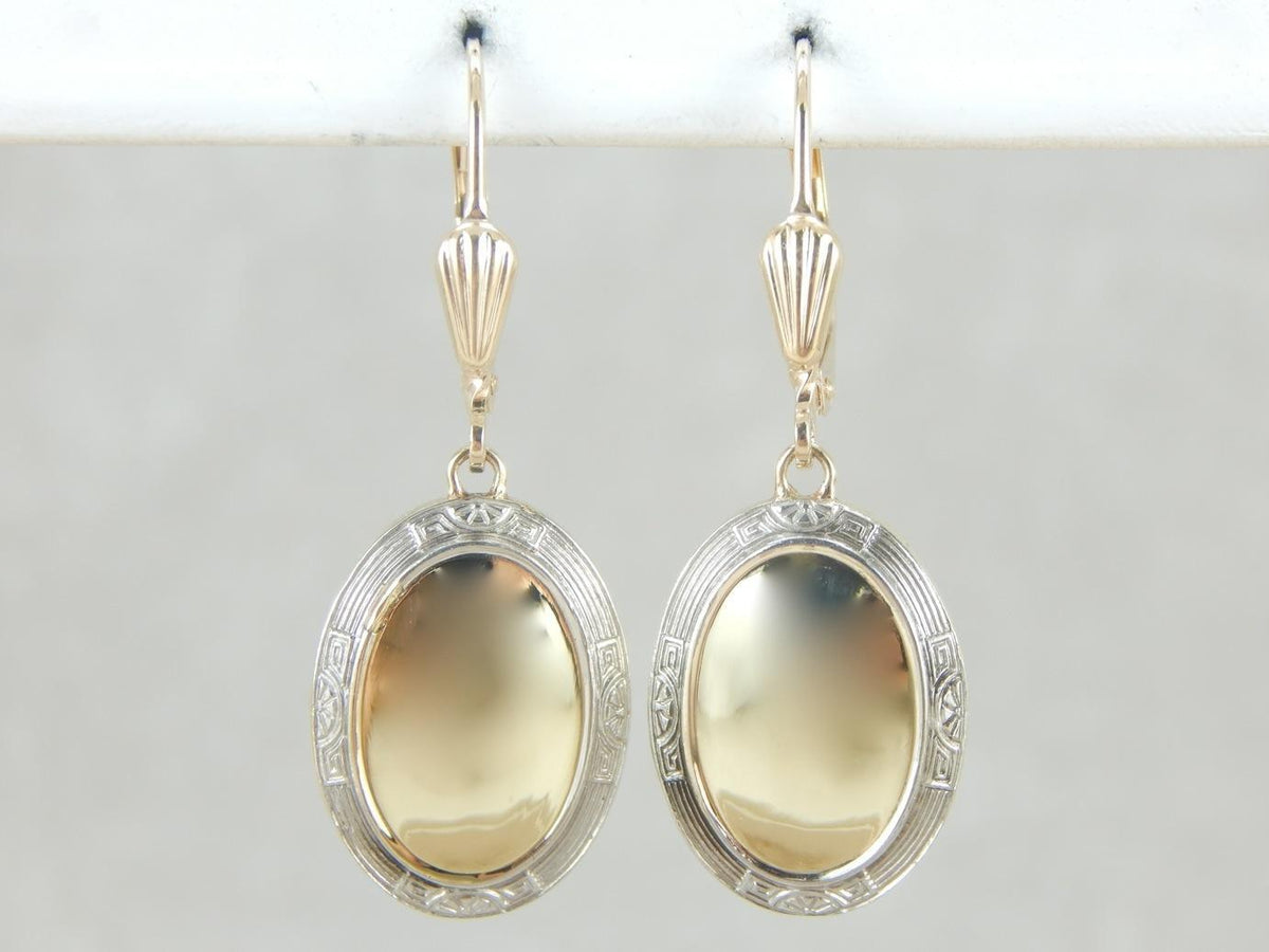 Retrofitted Antique Cufflink Earrings with Room for Monogram