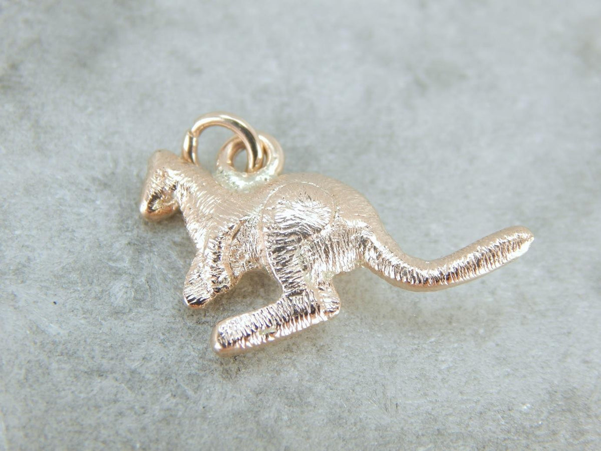 Textured 9 Carat Rose Gold Kangaroo Charm or Pendant