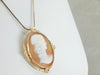 Cameo Brooch or Pendant in Yellow Gold with Floral Details