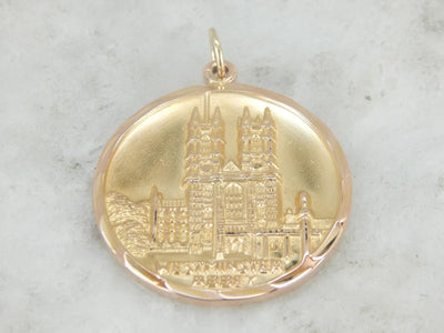 Westminster Abby Medallion in Polished Yellow Gold