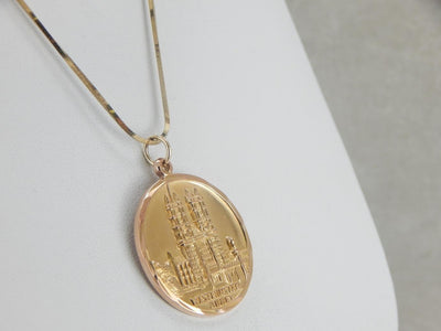 Westminster Abby Medallion in Polished Yellow Gold