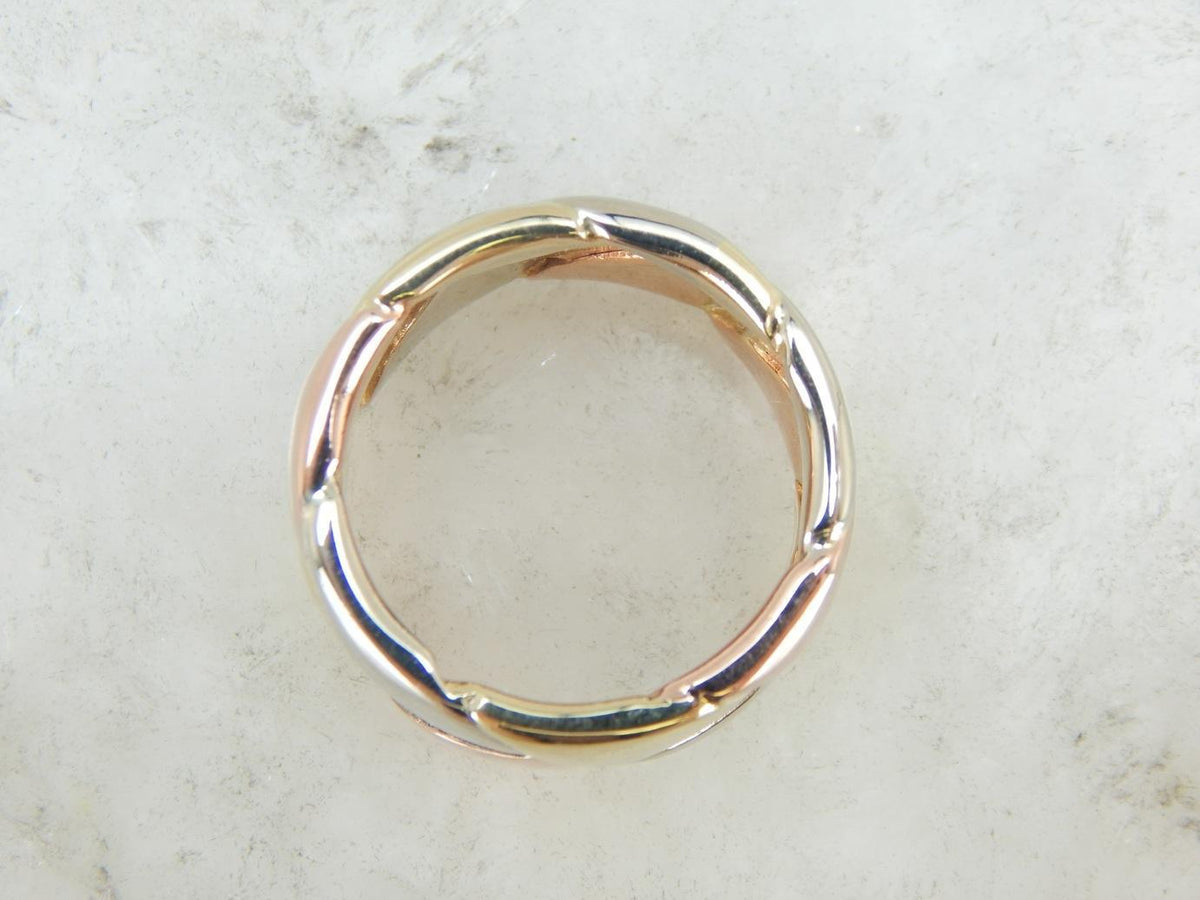 Mix Metal Braided Band for Wedding or Stacking