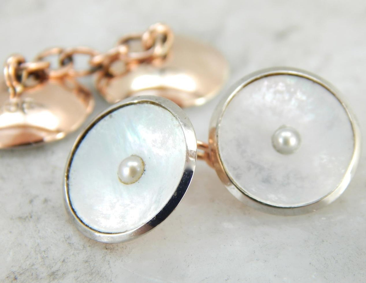 Rose Gold and Pearls, The Perfect Wedding Cufflinks, Accessories for the Bride or Groom
