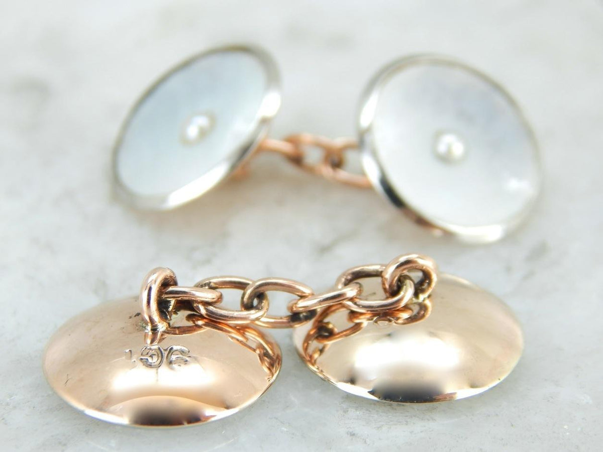 Rose Gold and Pearls, The Perfect Wedding Cufflinks, Accessories for the Bride or Groom