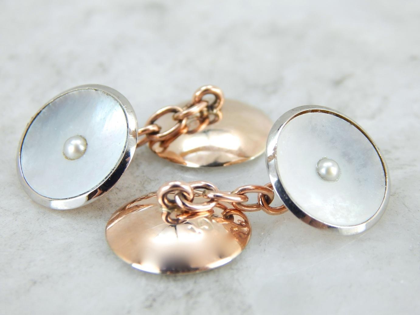 Rose Gold and Pearls, The Perfect Wedding Cufflinks, Accessories for the Bride or Groom