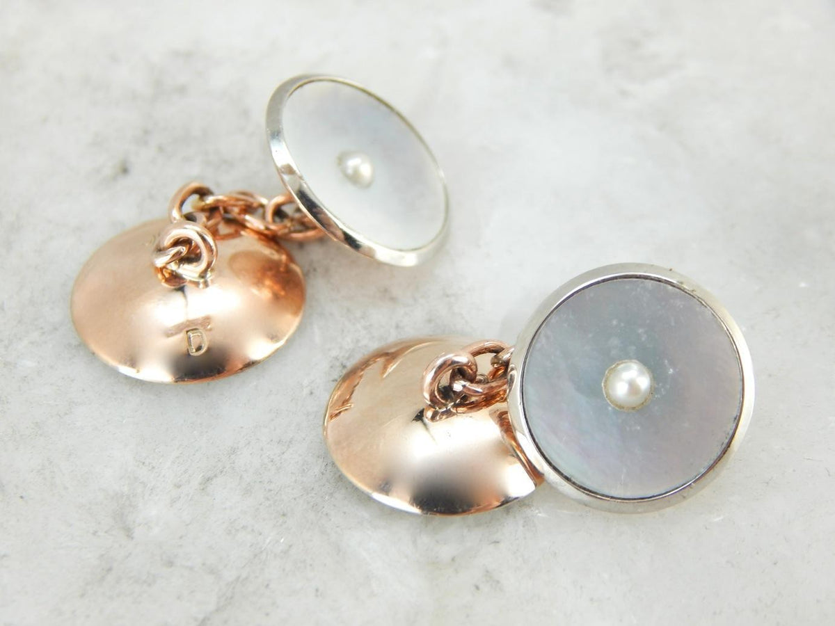 Rose Gold and Pearls, The Perfect Wedding Cufflinks, Accessories for the Bride or Groom