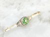 Antique Bar Pin with Art Nouveau Four Leaf Clover and Pearl Center