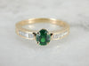 Tsavorite Green Garnet and Diamond Ring for Engagement or Everyday