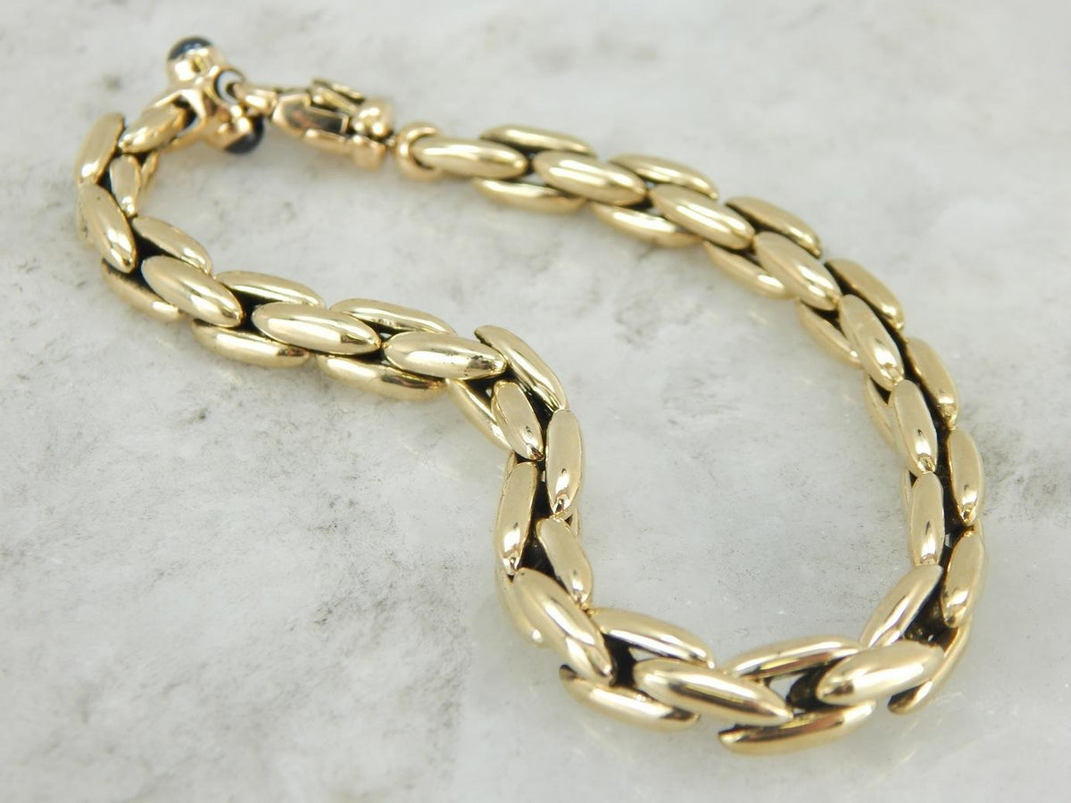 Modernist Sapphire and Yellow Gold Bracelet