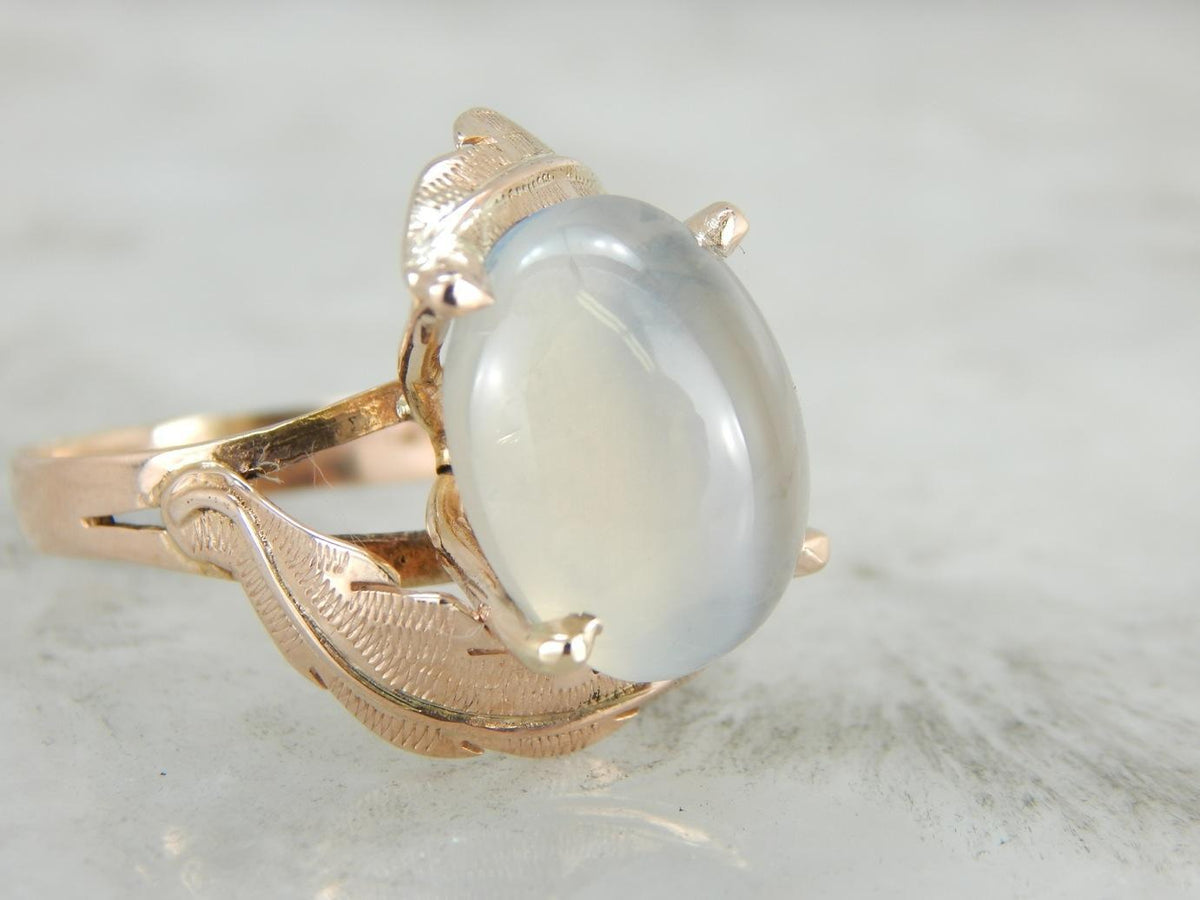 Ethereal Sillimanite Cocktail Ring with Feathered Shoulders