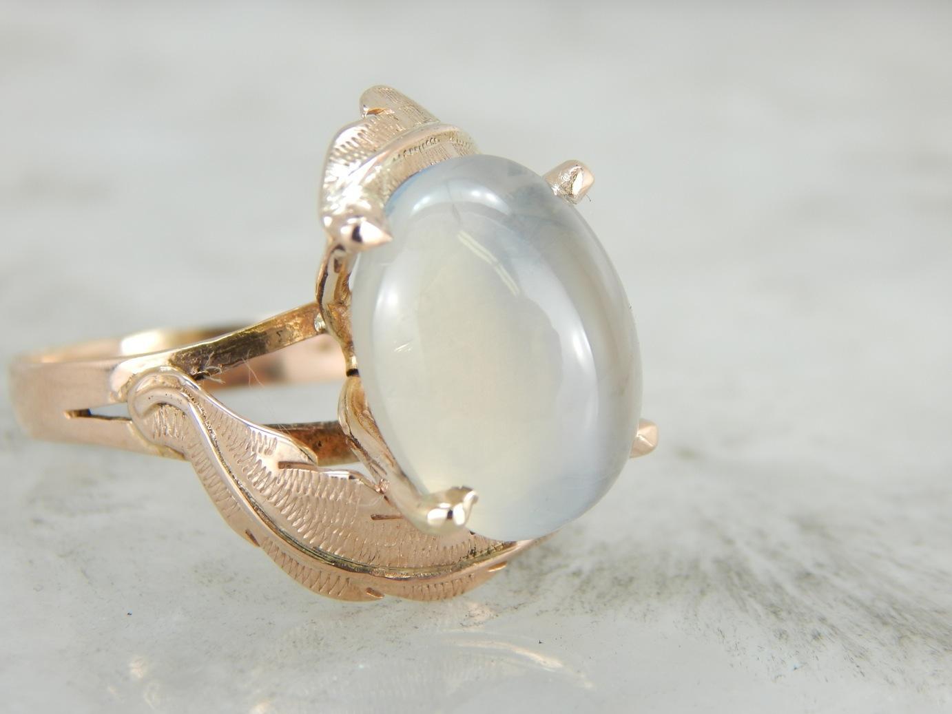 Ethereal Sillimanite Cocktail Ring with Feathered Shoulders