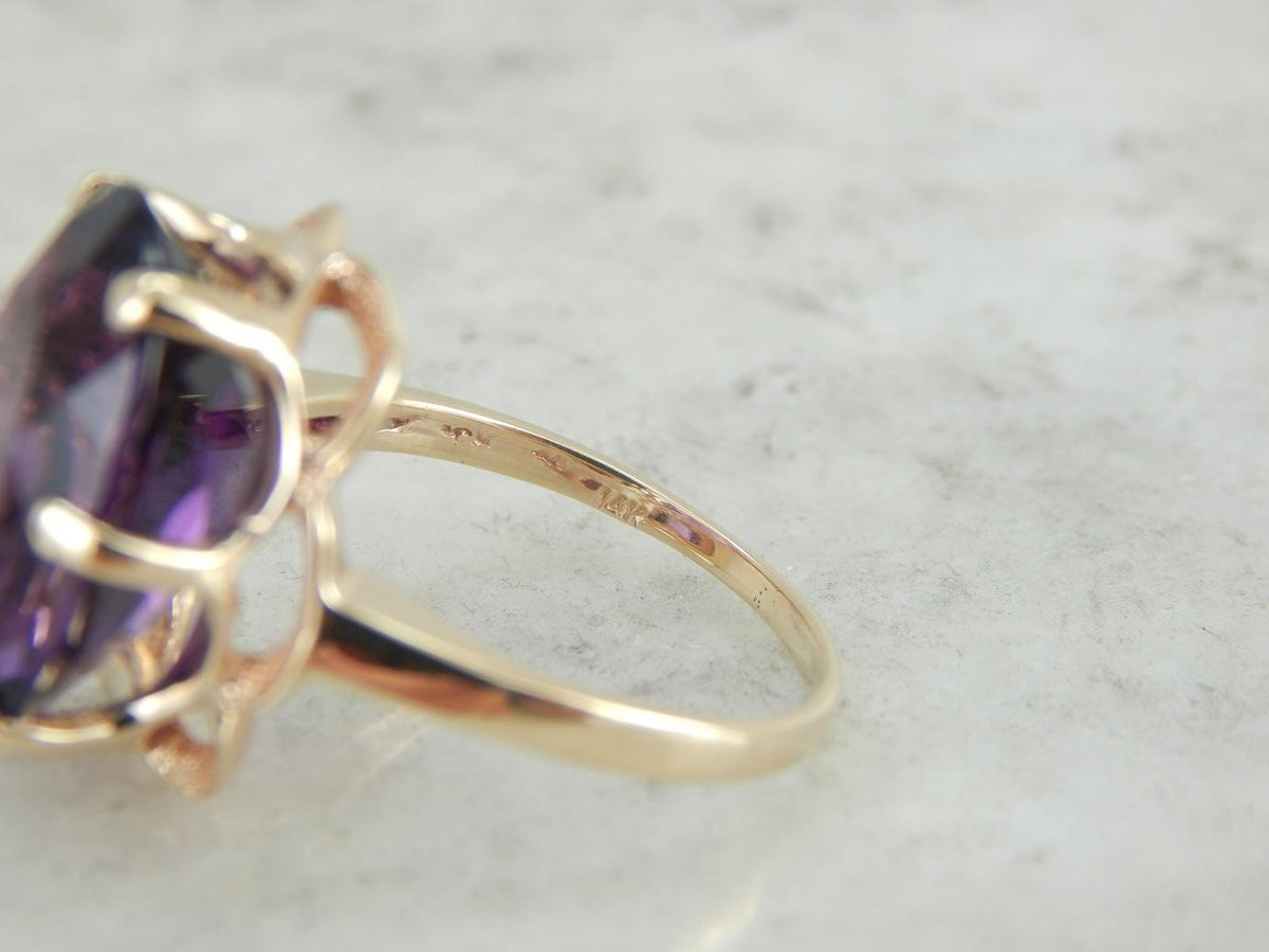 Bold Deep Purple, Framed Amethyst Cocktail Ring