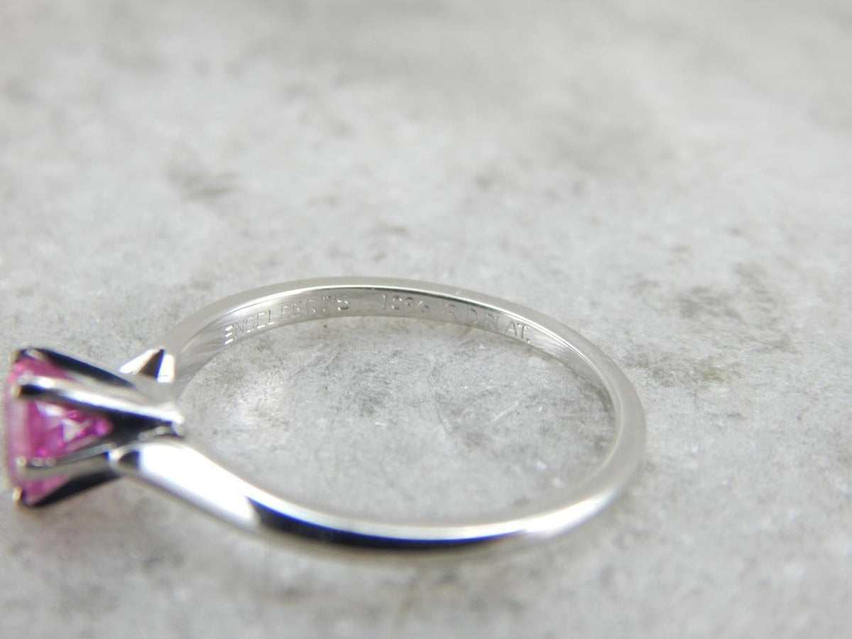 Perfectly Pink Sapphire and Platinum Engagement Ring