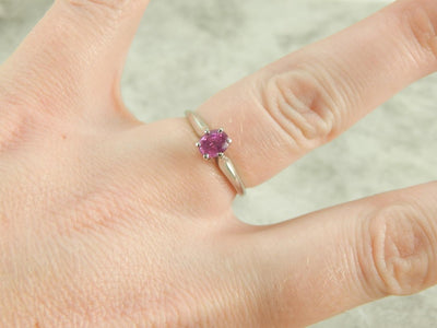 Perfectly Pink Sapphire and Platinum Engagement Ring