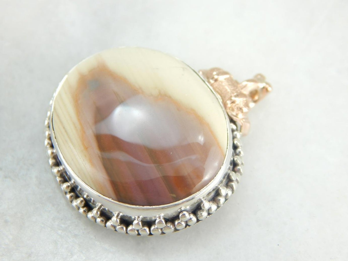 Coffee and Cream Jasper Pendant