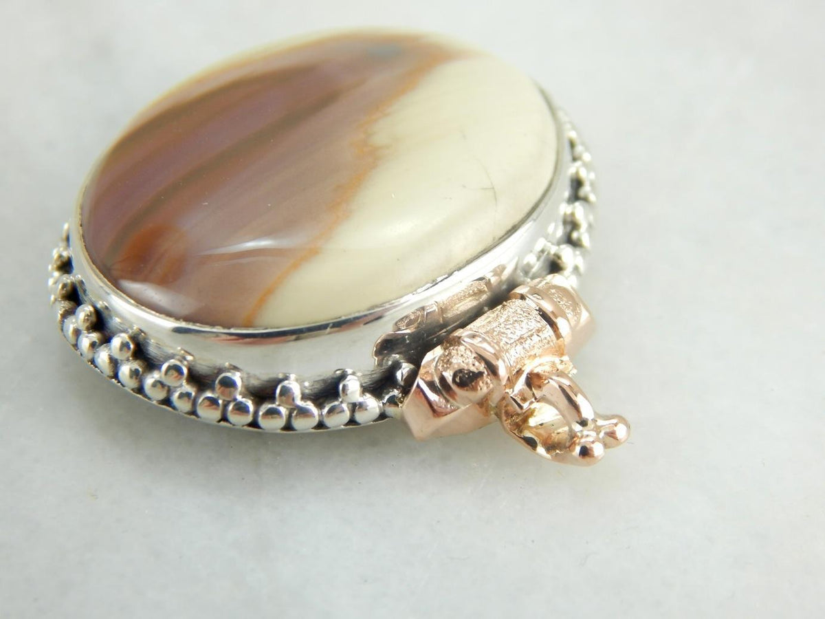 Coffee and Cream Jasper Pendant