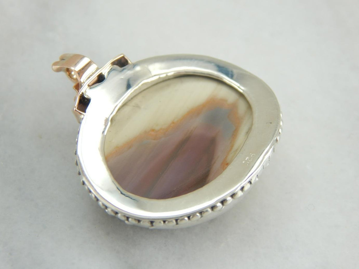 Coffee and Cream Jasper Pendant