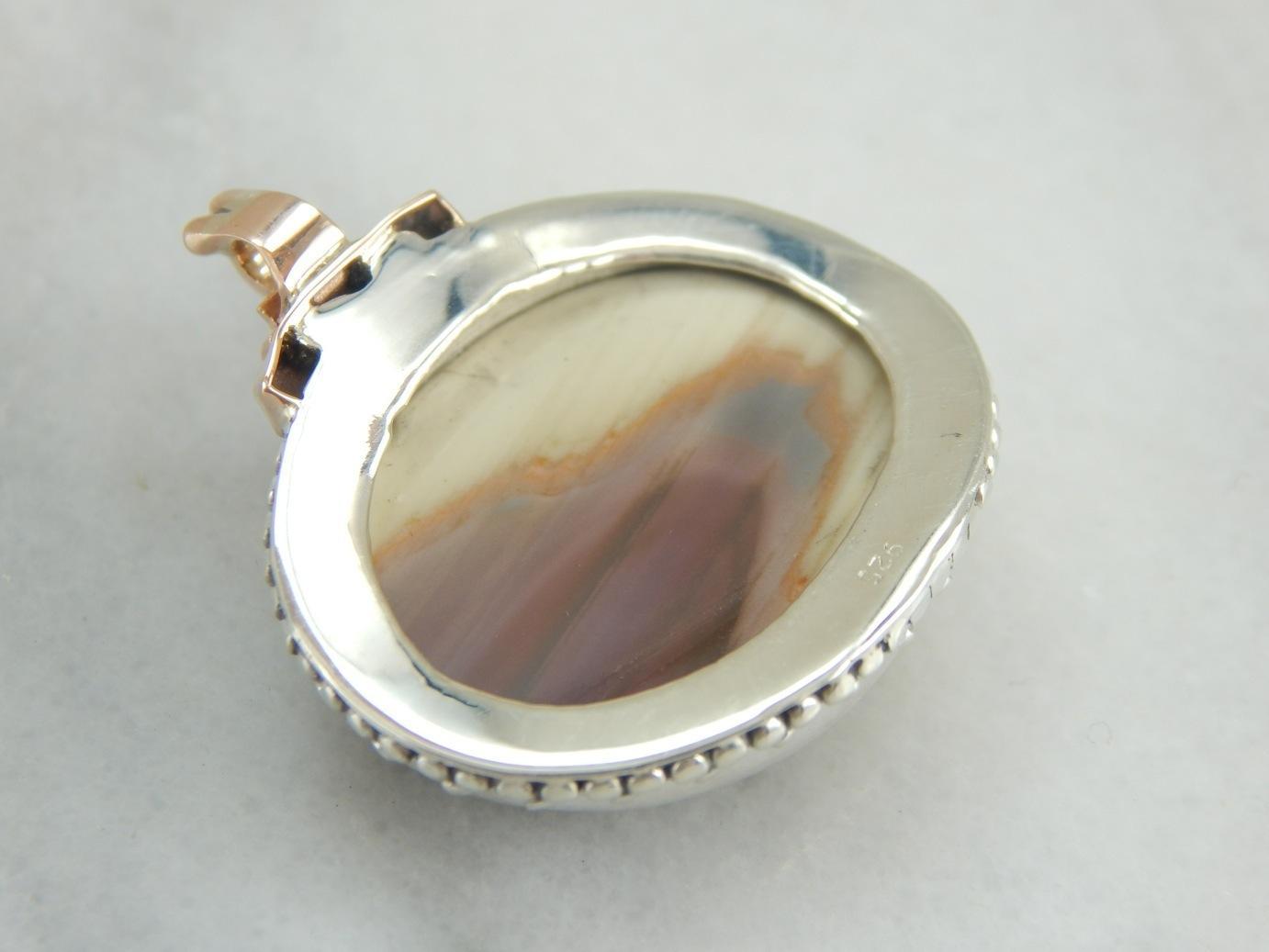 Coffee and Cream Jasper Pendant