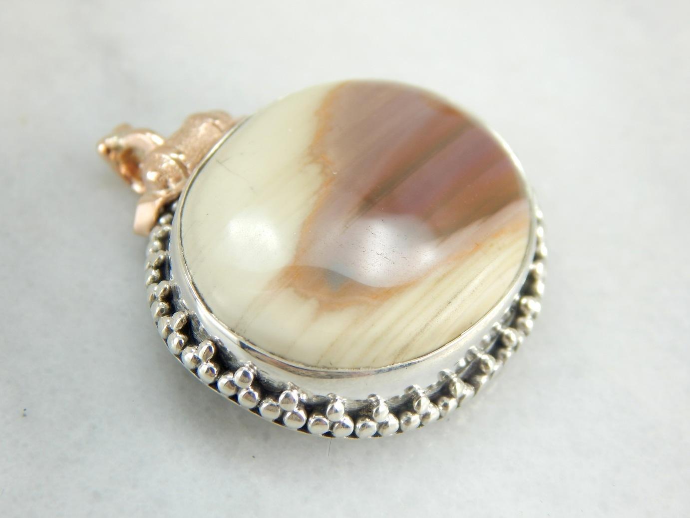 Coffee and Cream Jasper Pendant