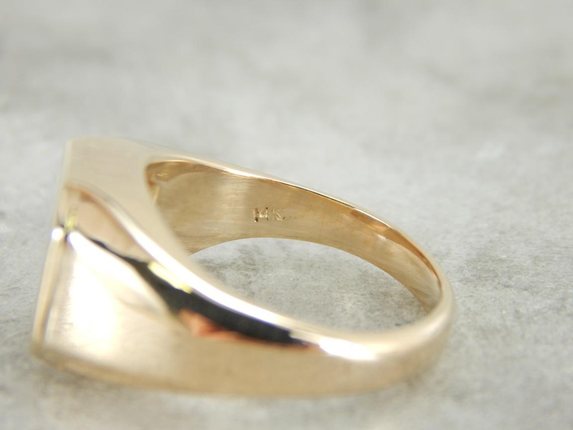 Polished Yellow Gold Signet Ring