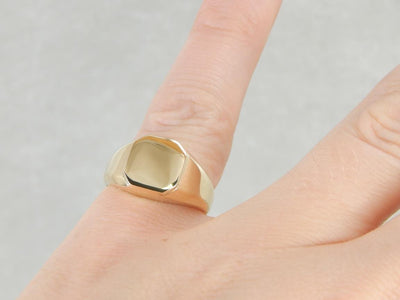 Polished Signet Ring Sized for Pinky or Ladies Hand