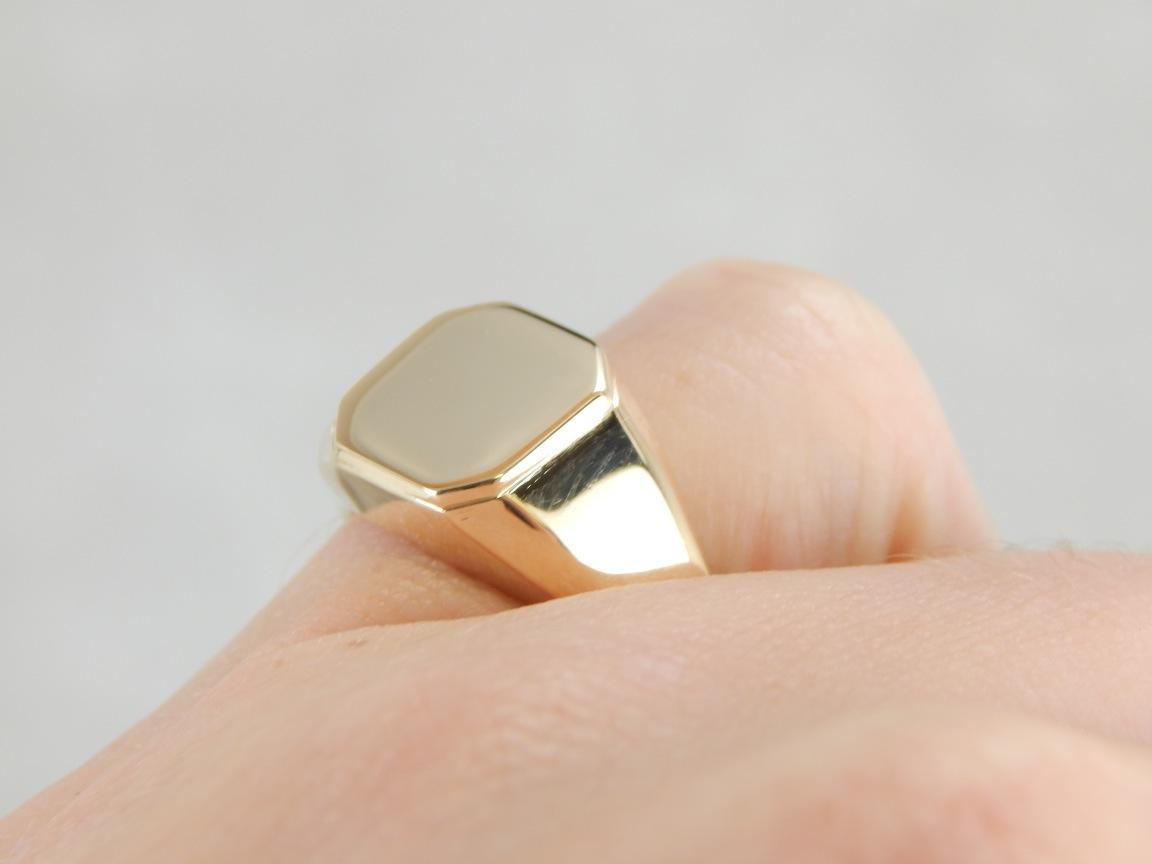 Polished Yellow Gold Signet Ring