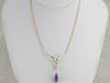 Amethyst and Diamond Drop Necklace