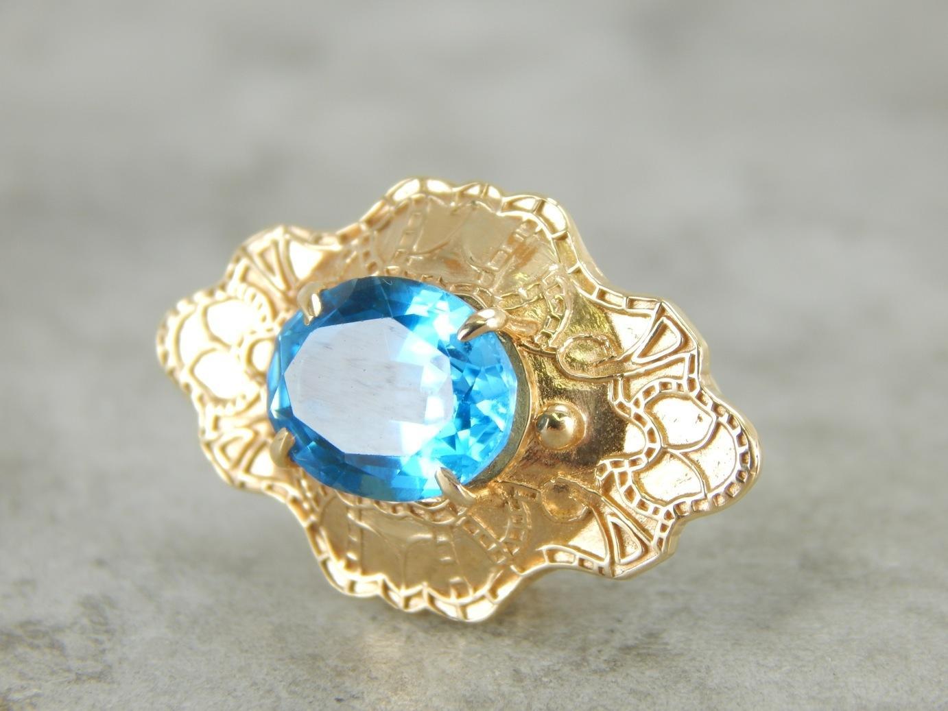 Colgante deslizante adornado con topacio azul