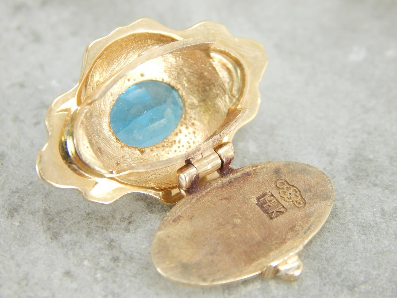 Colgante deslizante adornado con topacio azul