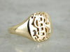 Stunning Original Monogram "SH" Signet Ring 14 Karat Gold