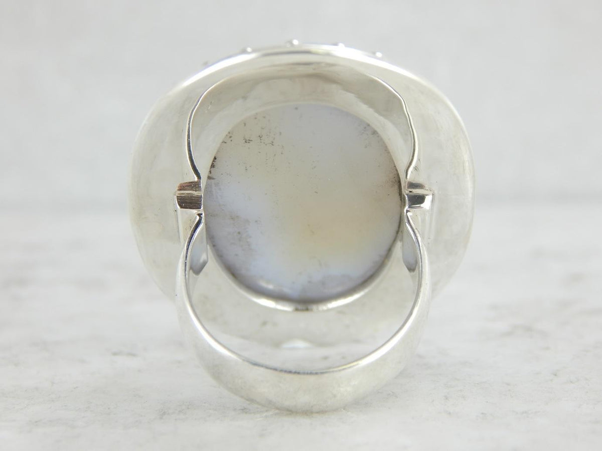 Fabulous Knuckle Duster Agate Cocktail Ring