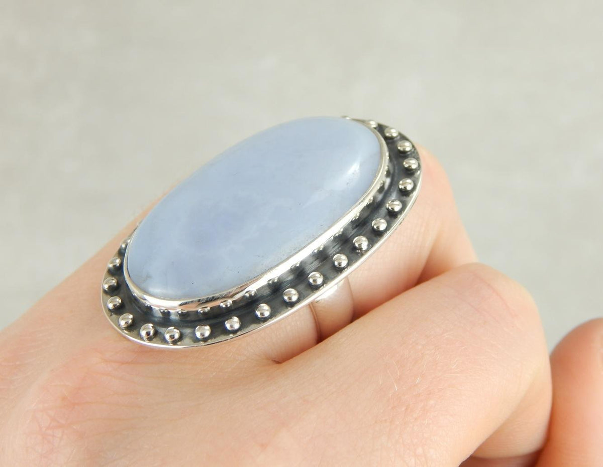 Fabulous Knuckle Duster Agate Cocktail Ring